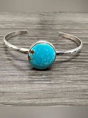 Turquoise Stone Sterling Silver Cuff Bracelet